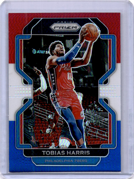 2021-22 Panini Prizm #145 Tobias Harris Red White and Blue