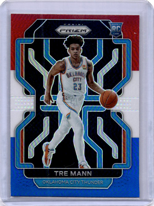 2021-22 Panini Prizm #274 Tre Mann Red White and Blue
