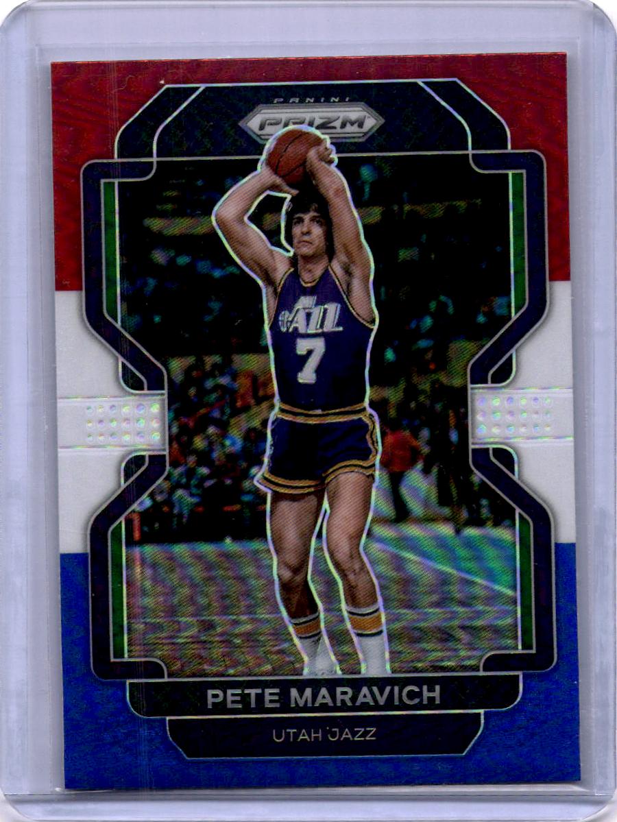 2021-22 Panini Prizm #261 Pete Maravich Red White and Blue
