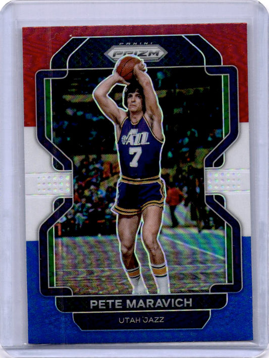 2021-22 Panini Prizm #261 Pete Maravich Red White and Blue