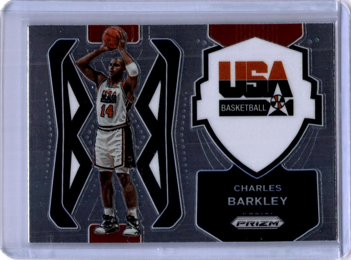 2021-22 Panini Prizm #9 Charles Barkley USA Basketball Prizms Green