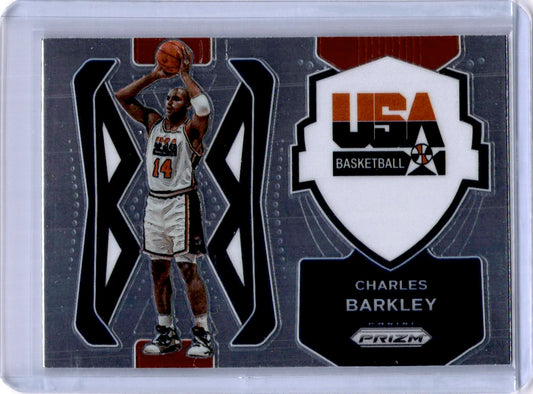 2021-22 Panini Prizm #9 Charles Barkley USA Basketball Prizms Green