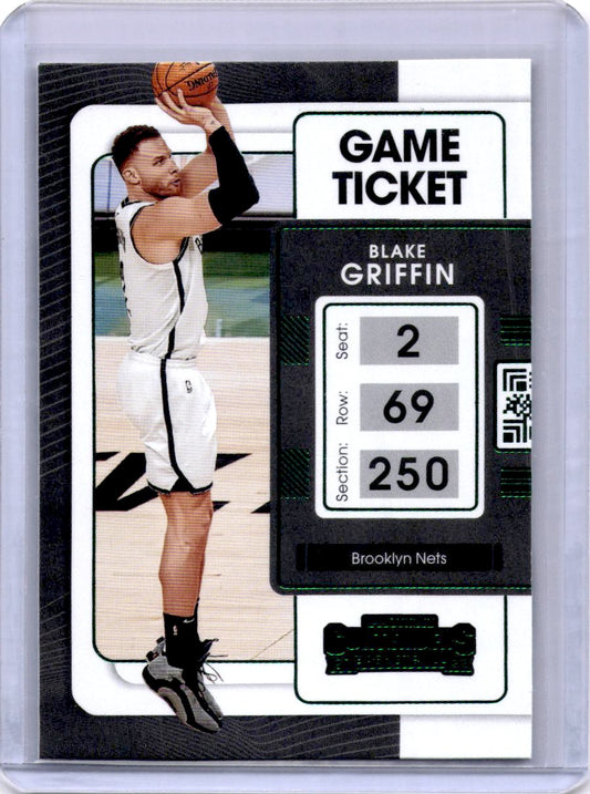 2021-22 Panini Contenders #94 Blake Griffin Game Ticket Green