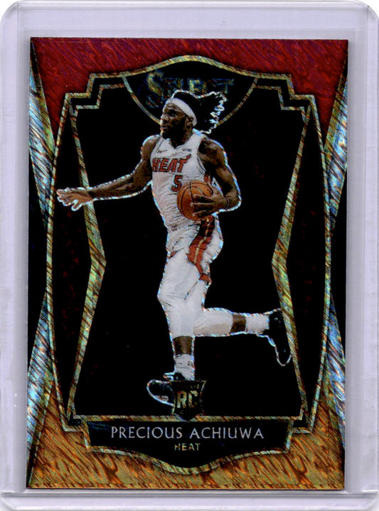 2020-21 Panini Select #193 Precious Achiuwa Red White Orange Shimmer