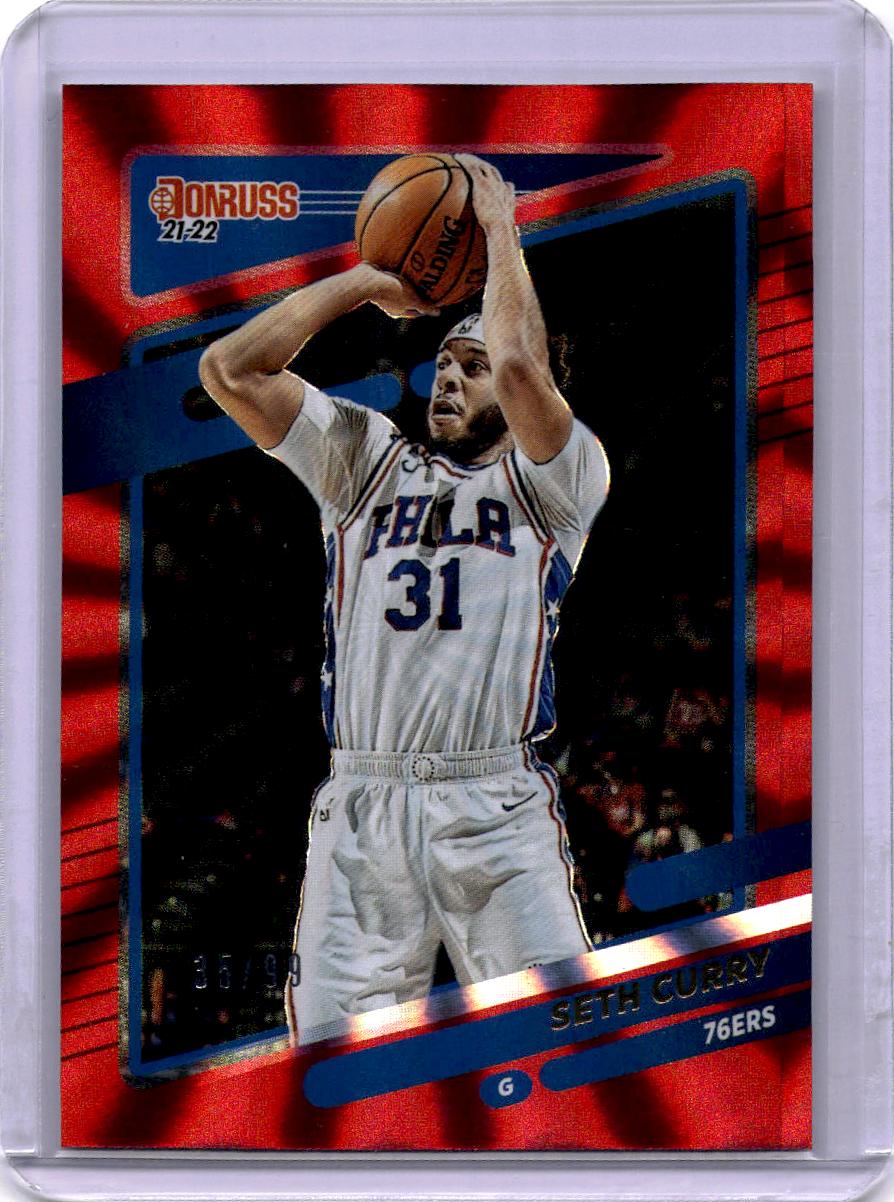 2021-22 Donruss #80 Seth Curry Holo Orange Laser