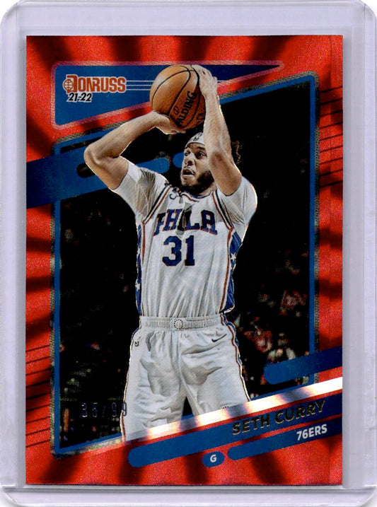 2021-22 Donruss #80 Seth Curry Holo Orange Laser