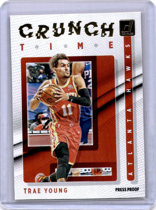 2021-22 Donruss #1 Trae Young Crunch Time Press Proof