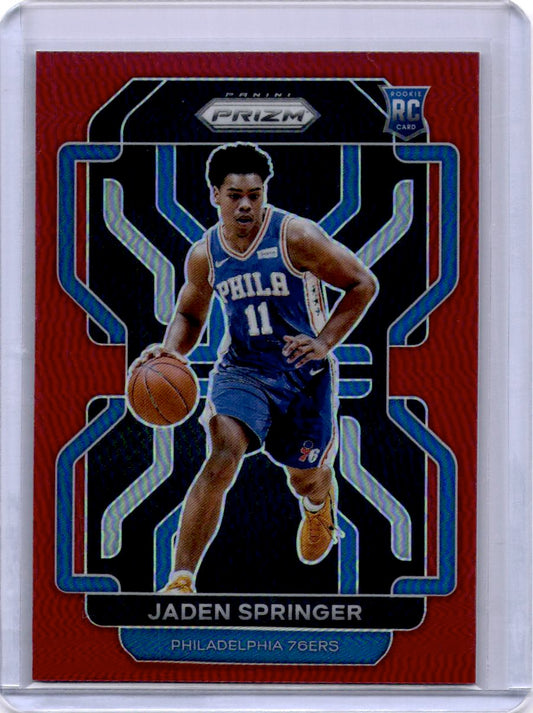 2021-22 Panini Prizm #317 Jaden Springer Red #/299