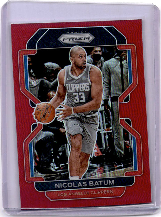 2021-22 Panini Prizm #200 Nicolas Batum Red #/299