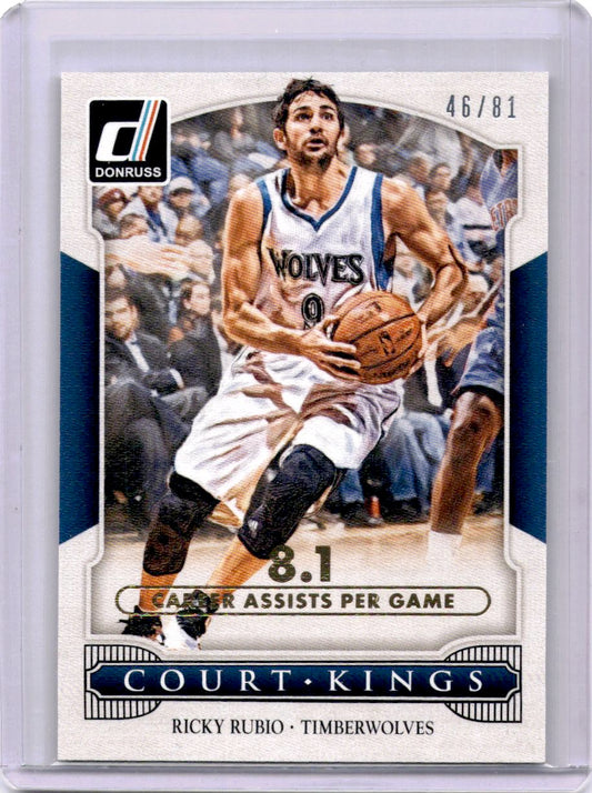 2014-15 Donruss #13 Ricky Rubio Court Kings Stat Line Career #/81