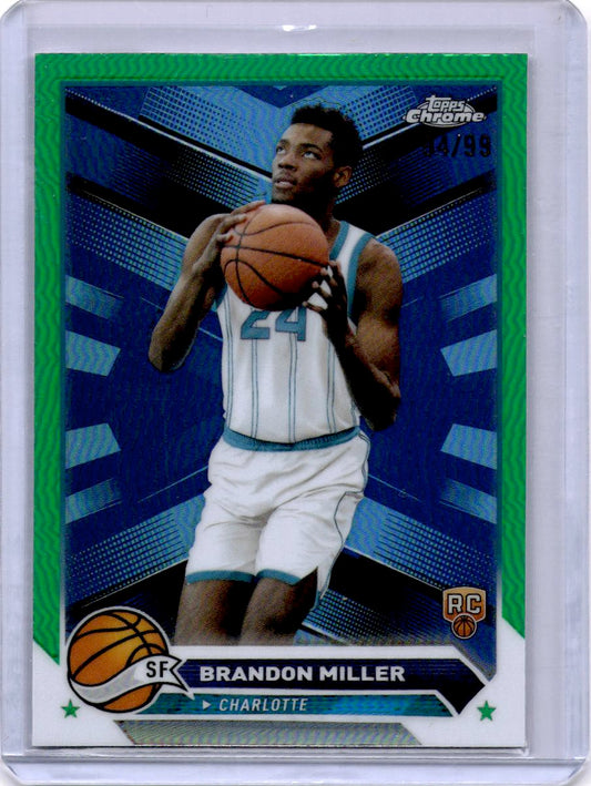 2023-24 Topps Chrome #127 Brandon Miller Green Refractors #/99
