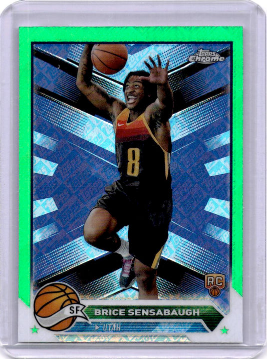 2023-24 Topps Chrome #73 Brice Sensabaugh Green Logo Refractors