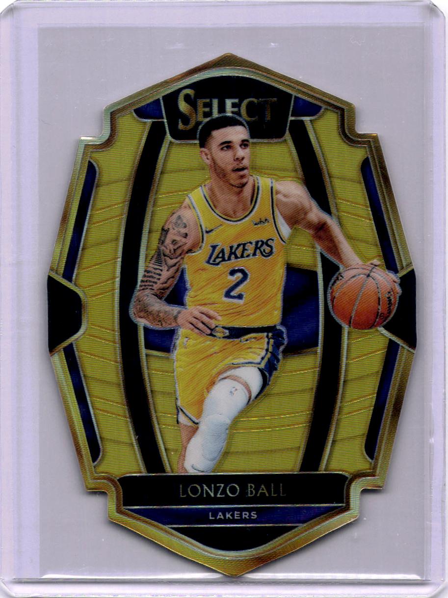2018-19 Panini Select #180 Lonzo Ball Die-Cut Gold Prizms #/10