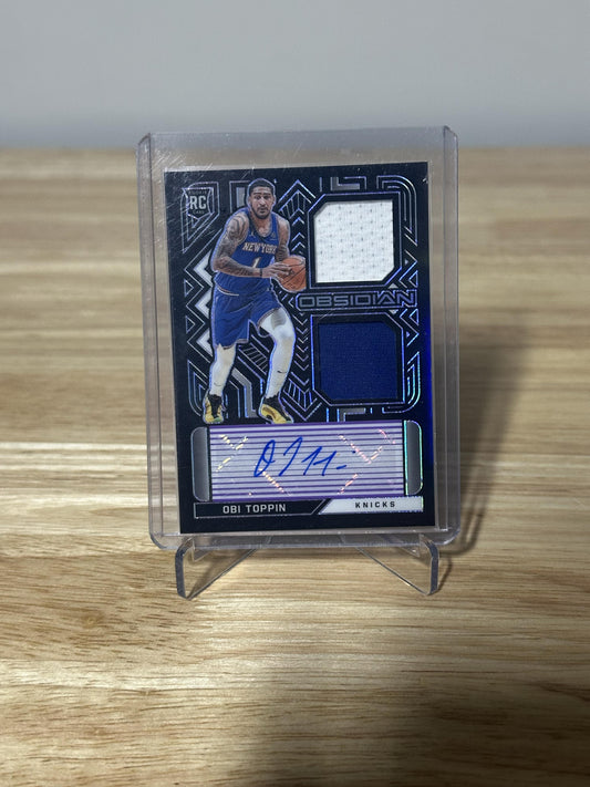 2020-21 Panini Obsidian Toppin Rookie Jersey Ink Electric Etch Purple #/35