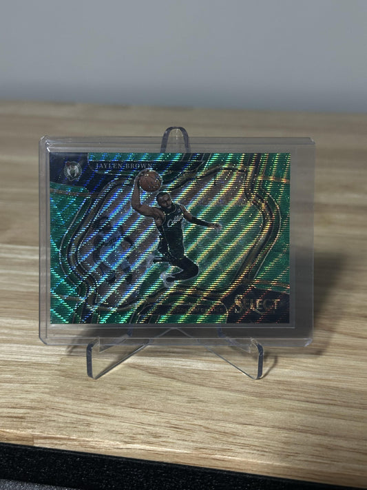 2022-23 Panini Select #232 Jaylen Brown Green Wave Prizms #/50