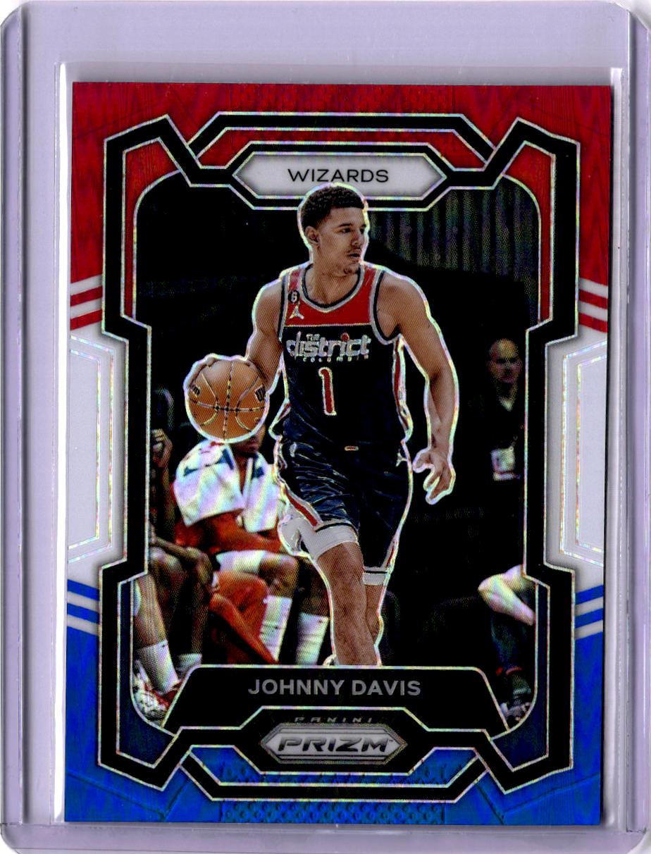 2023-24 Panini Prizm #38 Johnny Davis Prizms Red White and Blue