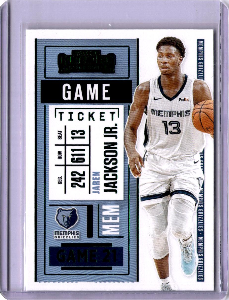 2020-21 Panini Contenders #47 Jaren Jackson Jr. Game Ticket Green