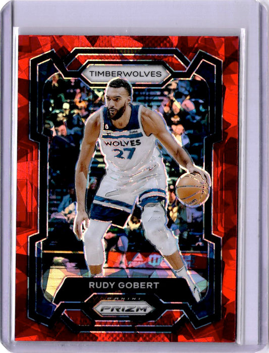2023-24 Panini Prizm #59 Rudy Gobert Prizms Red Ice