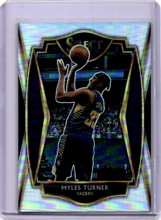 2020-21 Panini Select #157 Myles Turner Silver Prizms