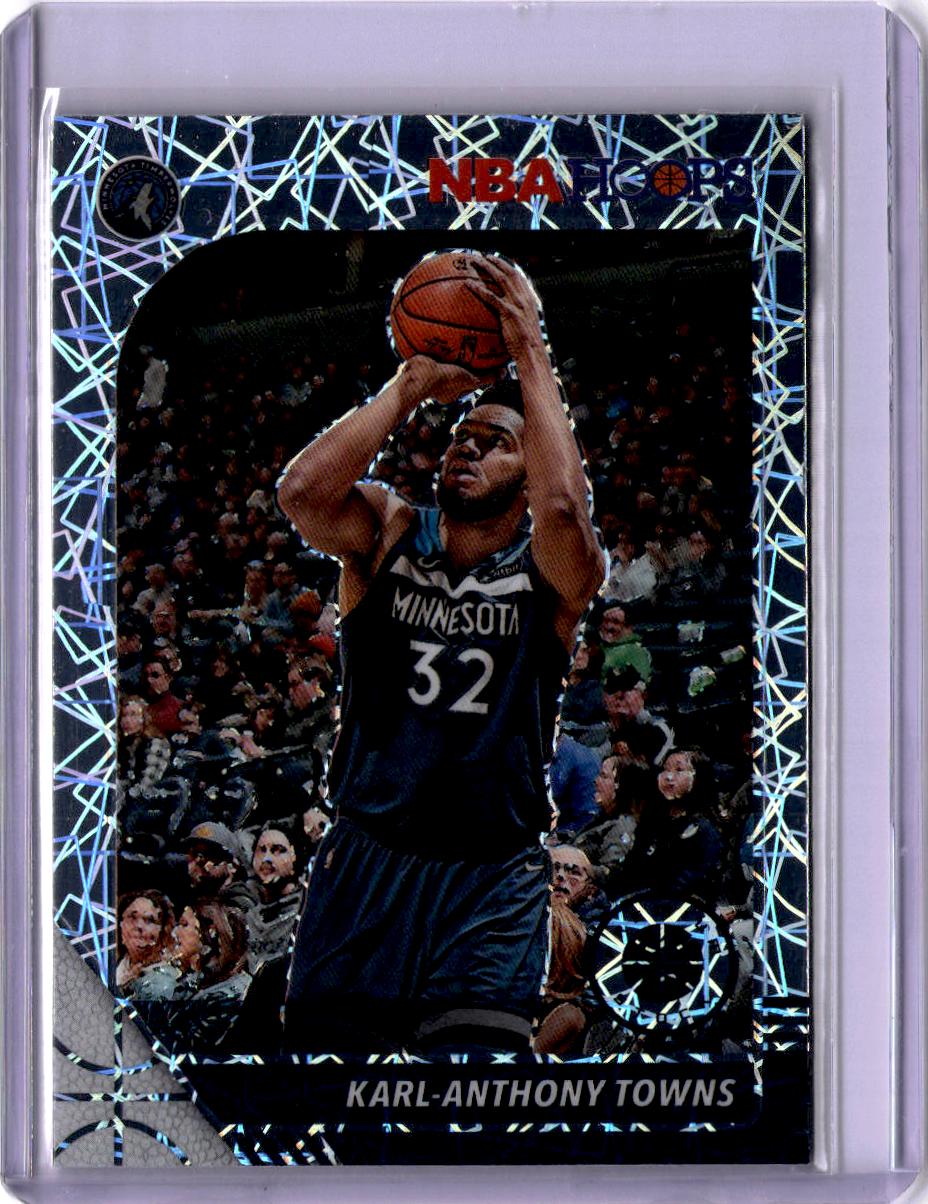 2019-20 Hoops Premium Stock #111 Karl-Anthony Towns Prizms Silver Laser