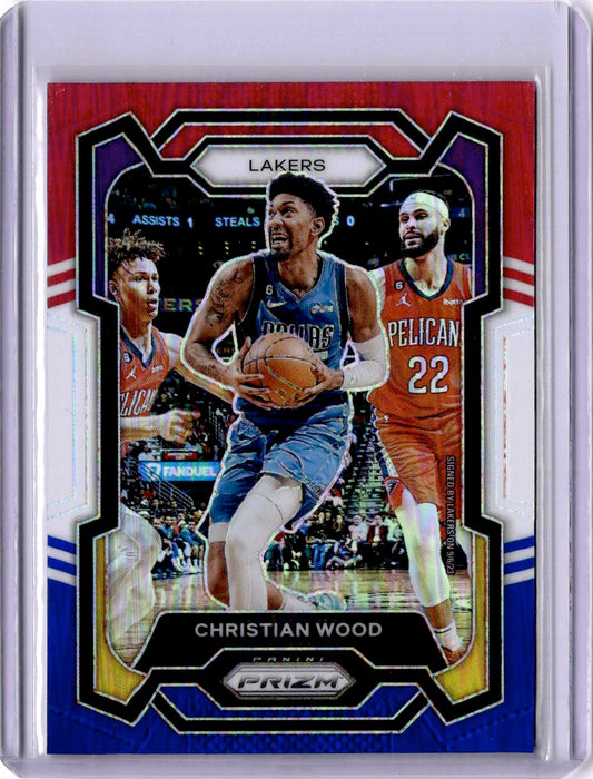 2023-24 Panini Prizm #245 Christian Wood Prizms Red White and Blue