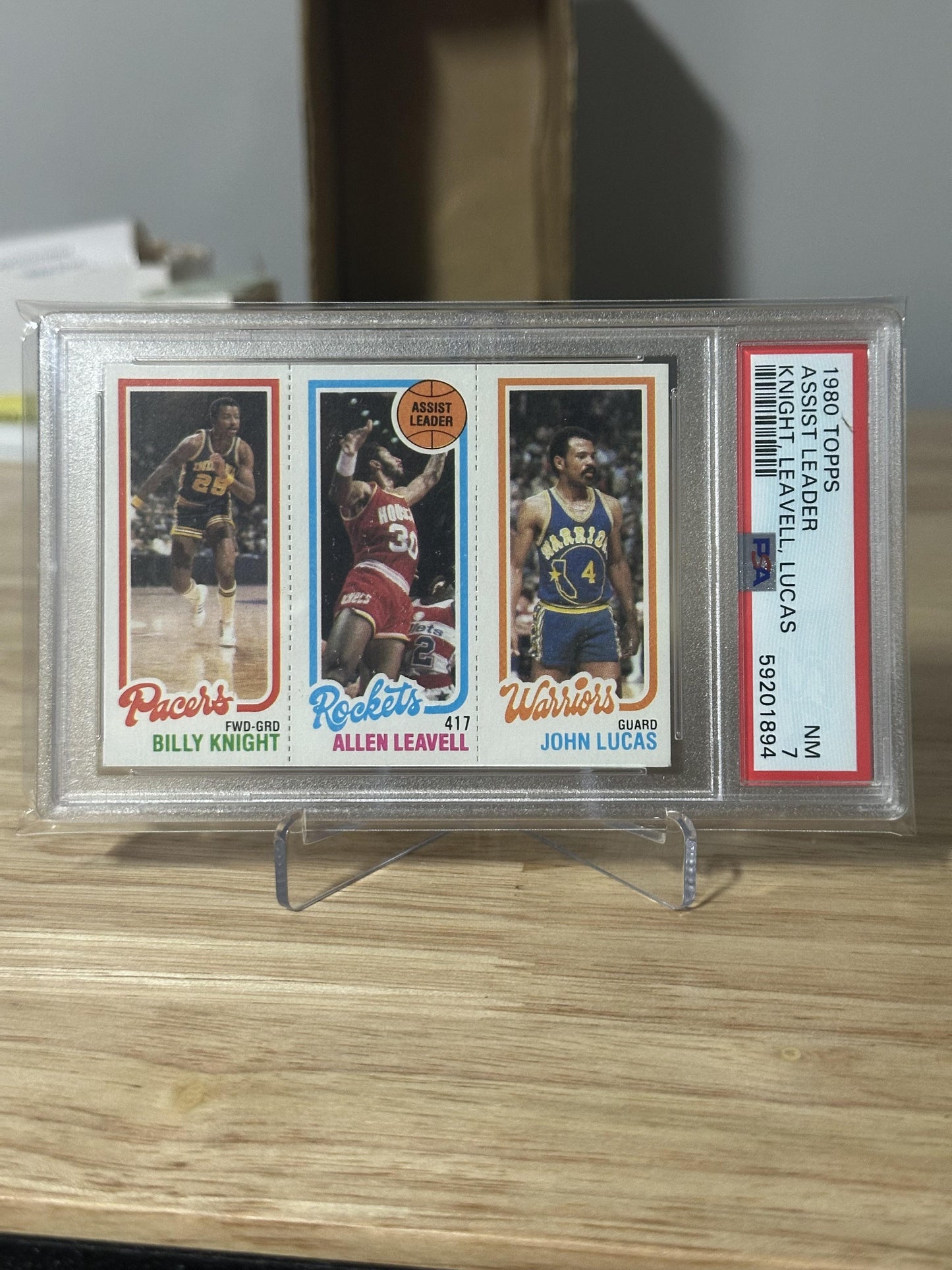 1980 Topps Assist Leader Knight, Leavell, Lucas PSA NM 7