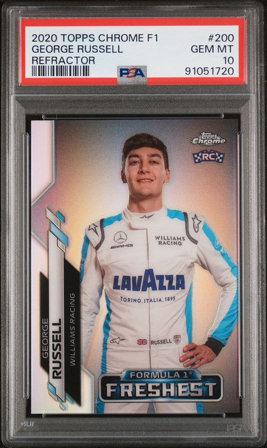 2020 Topps Chrome Formula 1 #200 George Russell Refractor PSA 10