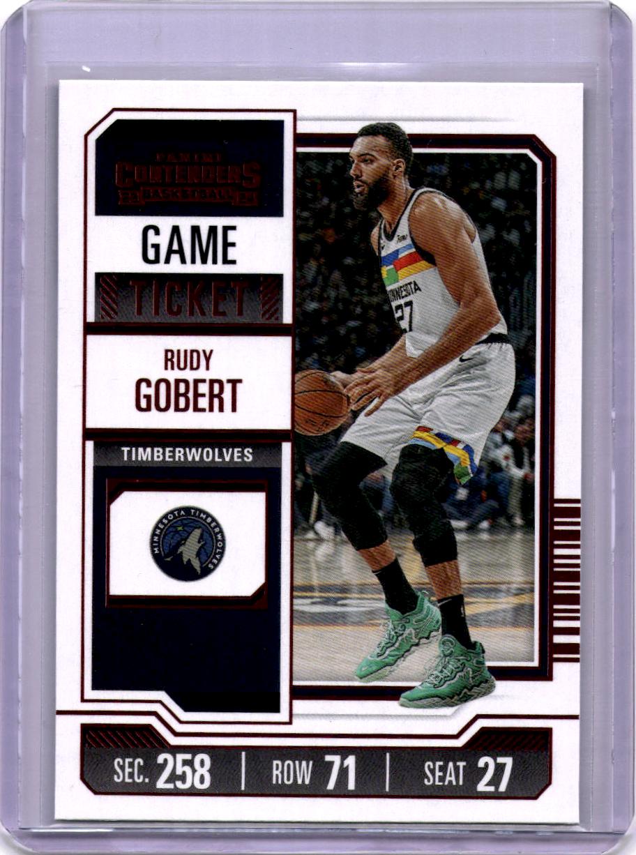 2023-24 Panini Contenders #64 Rudy Gobert Game Ticket Red