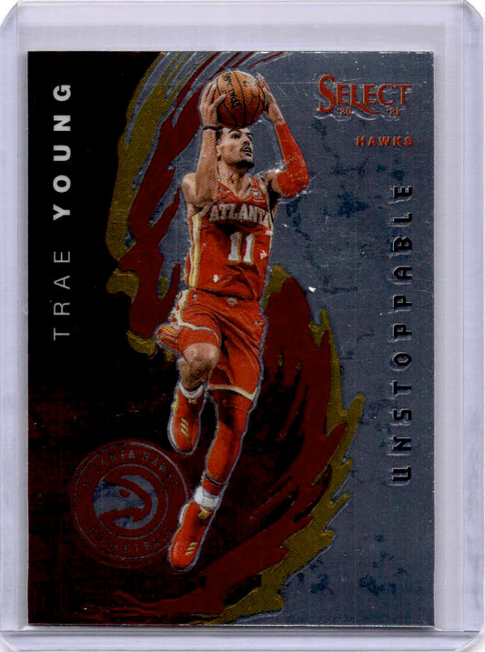 2020-21 Panini Select #4 Trae Young Unstoppable