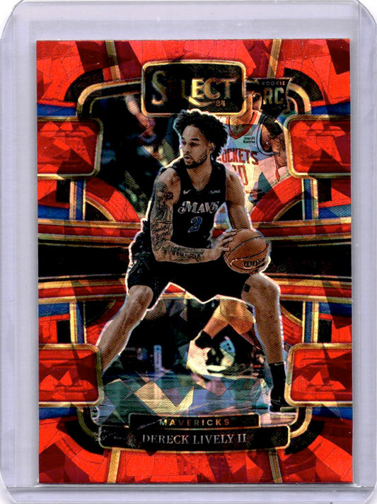 2023-24 Panini Select #76 Dereck Lively II Red Cracked Ice Prizms