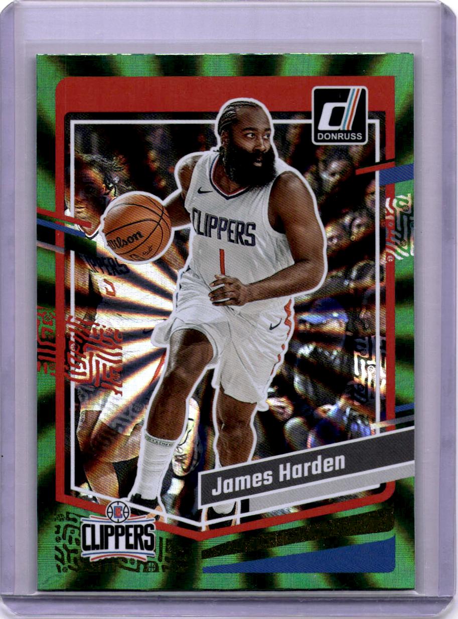 2023-24 Donruss #63 James Harden Green Laser Holo