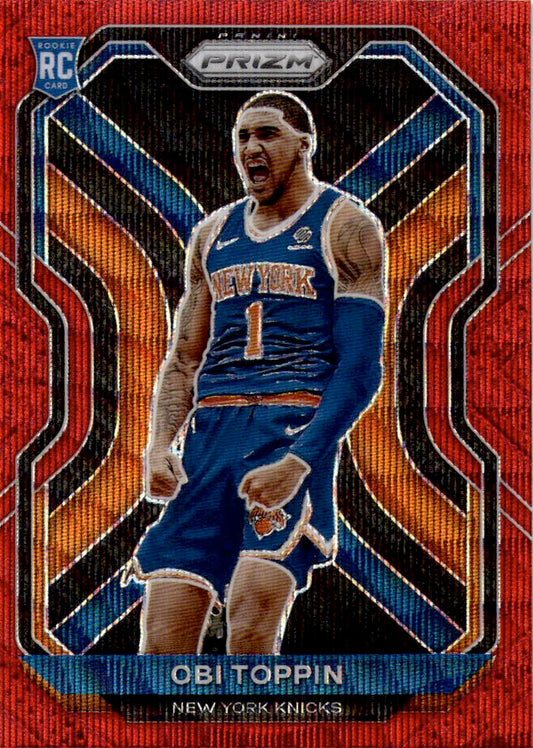 2021 Panini Prizm Obi Toppin Rookie RC Red Wave New York Knicks #280
