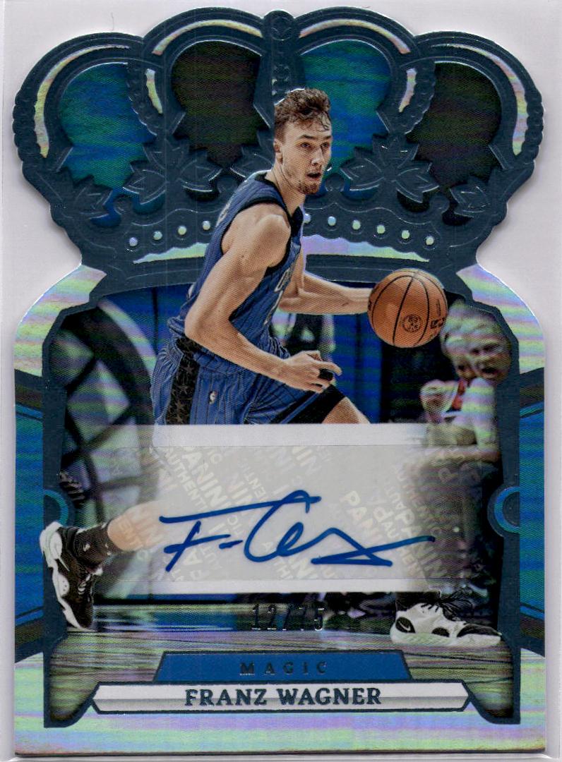 2023-24 Panini Crown Royale #CA-WAG Franz Wagner Crown Autographs Blue #/75