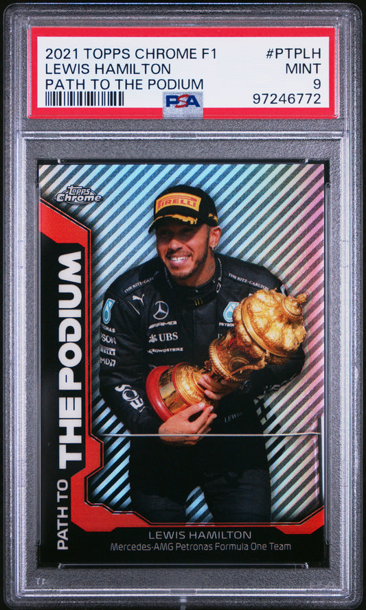 2021 Topps Chrome Formula 1 Path To The Podium Lewis Hamilton PSA 9