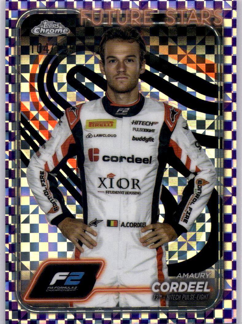 2024 Topps Chrome Formula 1 #32 Amaury Cordeel Checker Flag Purple Ref #/199