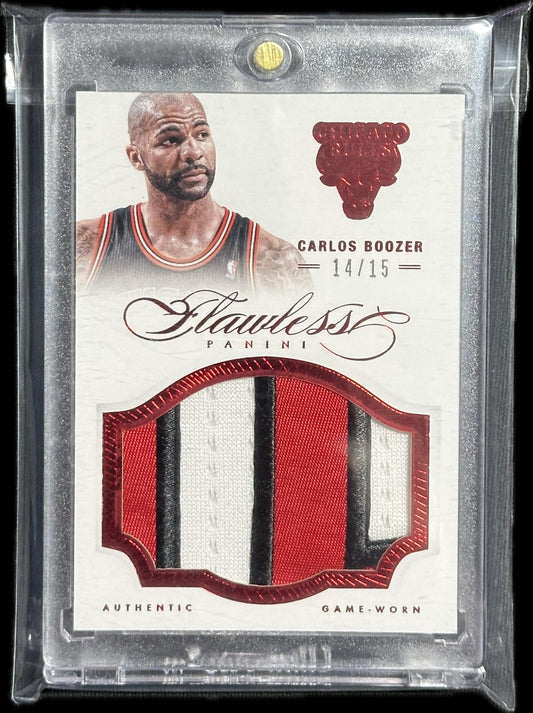 2012-13 Panini Flawless #43 Carlos Boozer Patches Ruby #/15