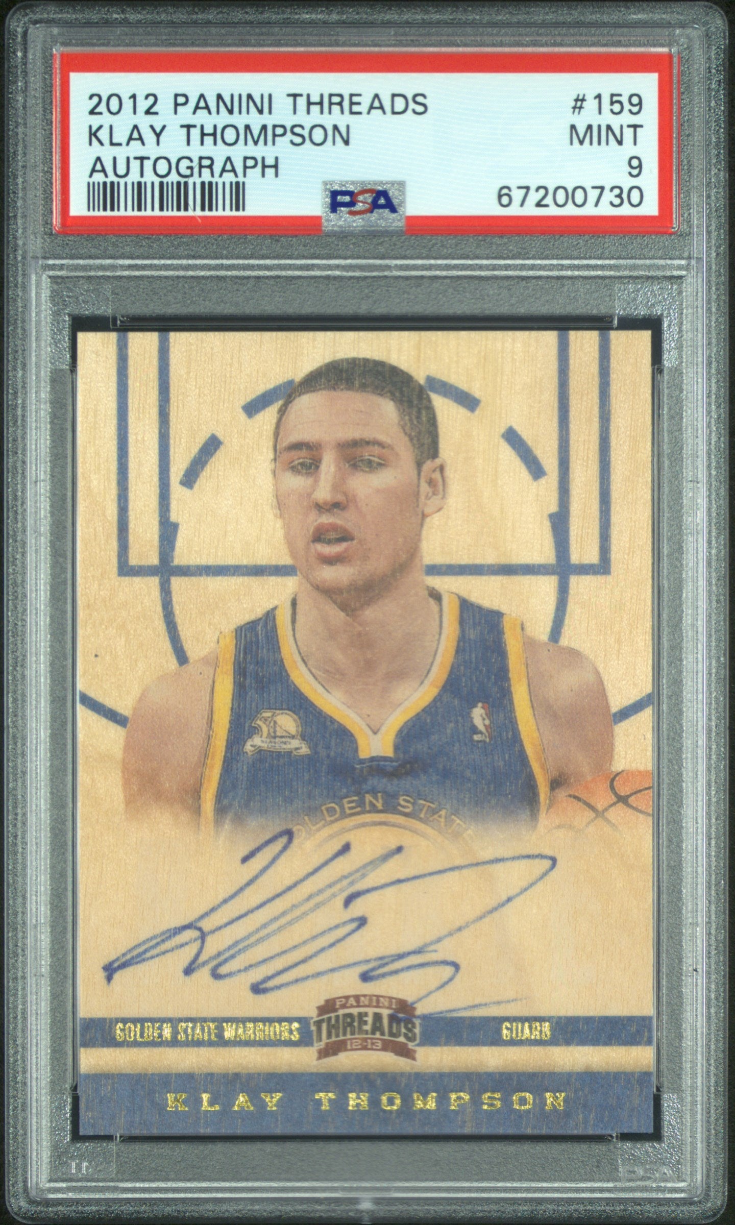 2012 Panini Threads #159 Klay Thompson Autograph PSA 9
