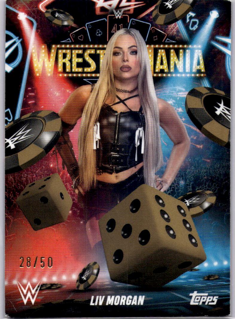 2025 Topps WWE WrestleMania 41 (Las Vegas Exclusive) #WM-47 Liv Morgan Gold #/50