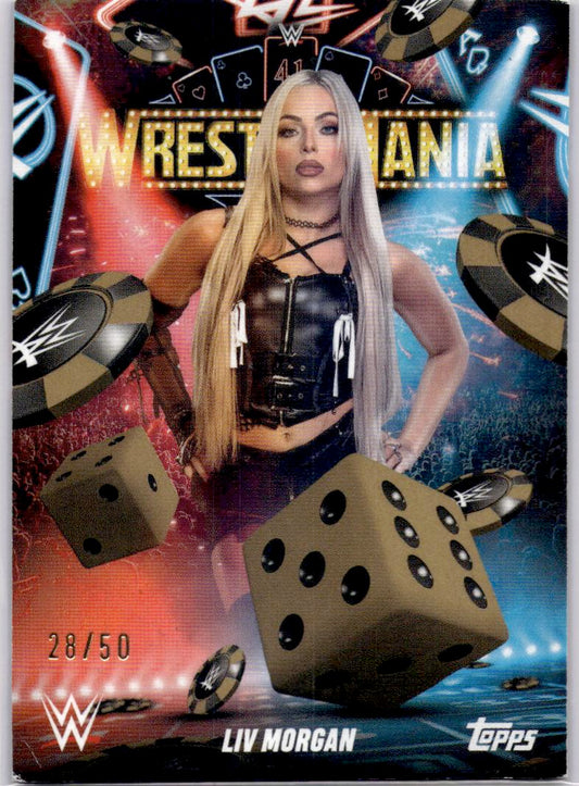 2025 Topps WWE WrestleMania 41 (Las Vegas Exclusive) #WM-47 Liv Morgan Gold #/50