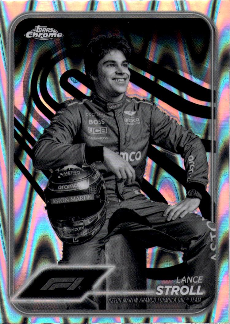 2024 Topps Chrome Formula 1 #12 Lance Stroll Black And White RayWave Refractors