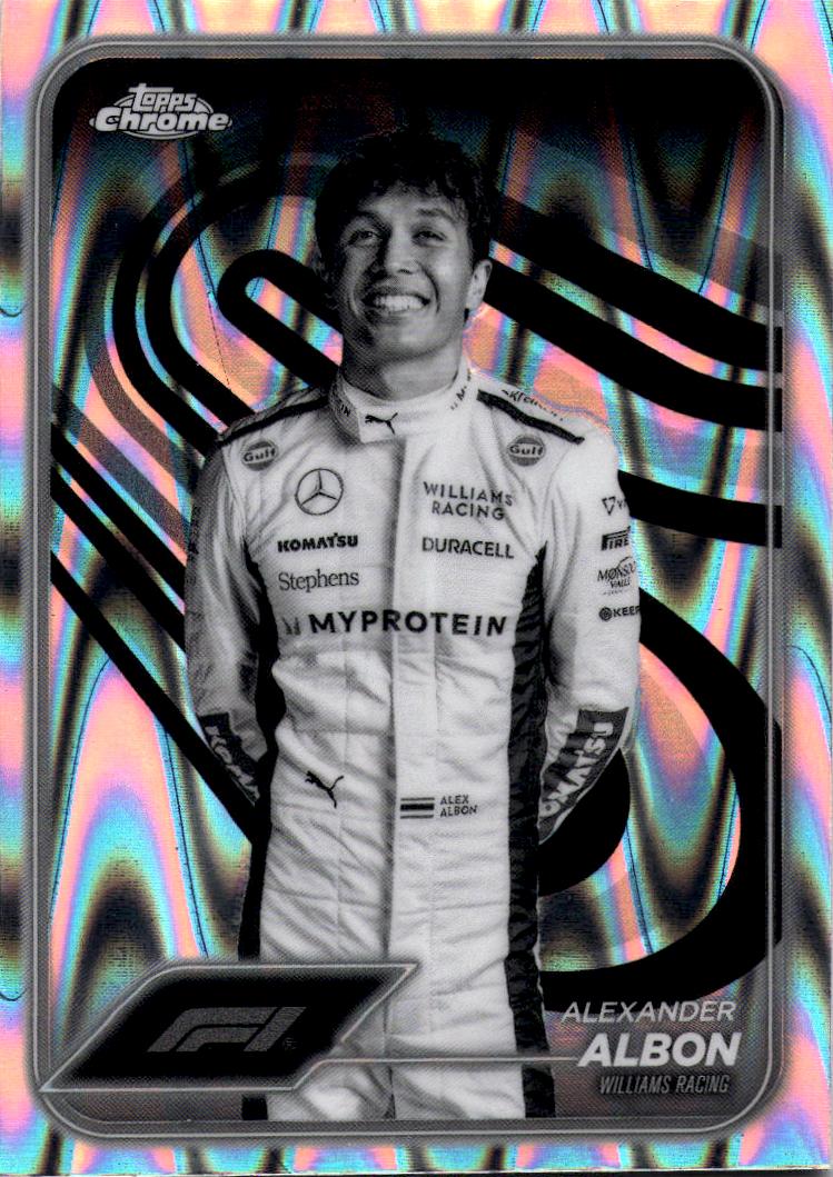 2024 Topps Chrome Formula 1 #19 Alexander Albon B&W RayWave Refractors