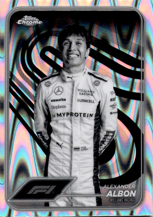 2024 Topps Chrome Formula 1 #19 Alexander Albon B&W RayWave Refractors