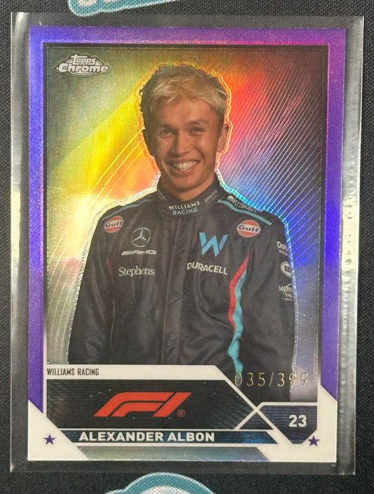 2023 Topps Chrome Formula 1 #61 Alexander Albon Purple Refractor #/399