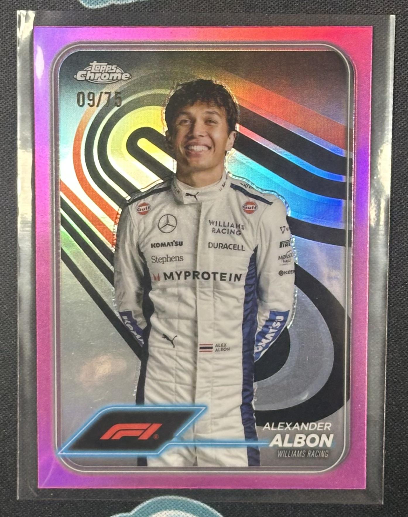 2024 Topps Chrome Formula 1 #19 Alexander Albon Pink Refractors #/75