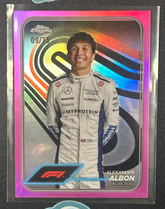 2024 Topps Chrome Formula 1 #19 Alexander Albon Pink Refractors #/75