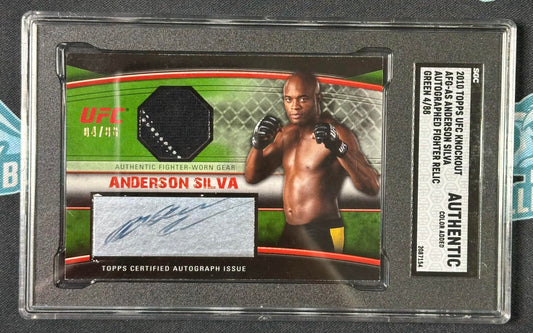 2010 Topps UFC Knockout Anderson Silva Autograph Fighter Relic Green #/88