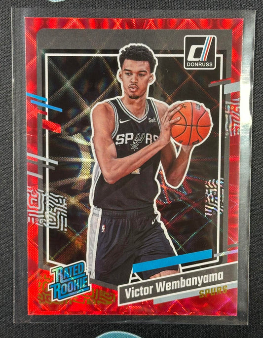 2023-24 Donruss #220 Victor Wembanyama Red and Gold Laser Holo