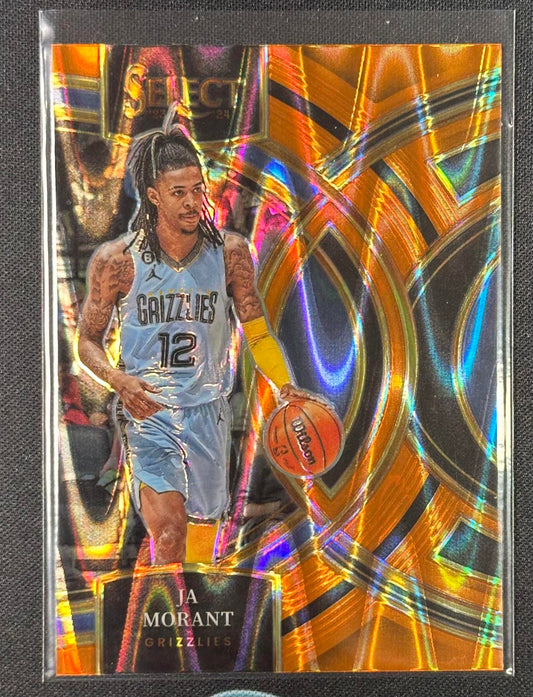 2023-24 Panini Select #136 Ja Morant Orange Flash Prizms