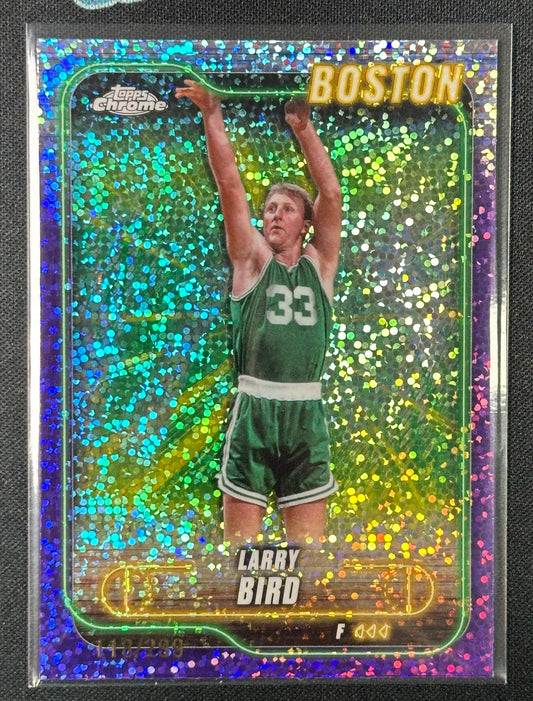 2024-25 Topps Chrome #32 Larry Bird Purple Speckle Refractor #/299
