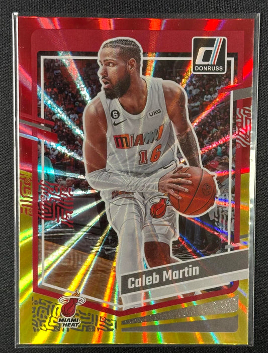 2023-24 Donruss #182 Caleb Martin Red and Gold Laser Holo